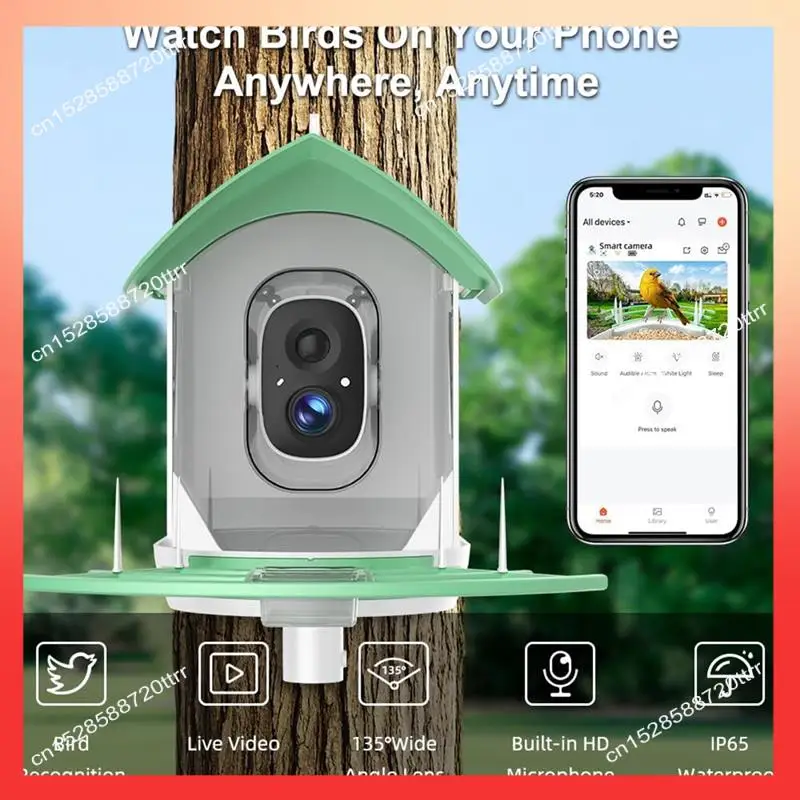 

ABNR Smart 1080P Bird Feeder With Camera WIFI APP Remote Monitoring AI Bird Camera Wireless 2MP Outdoor Bird Feeder Camera Durab