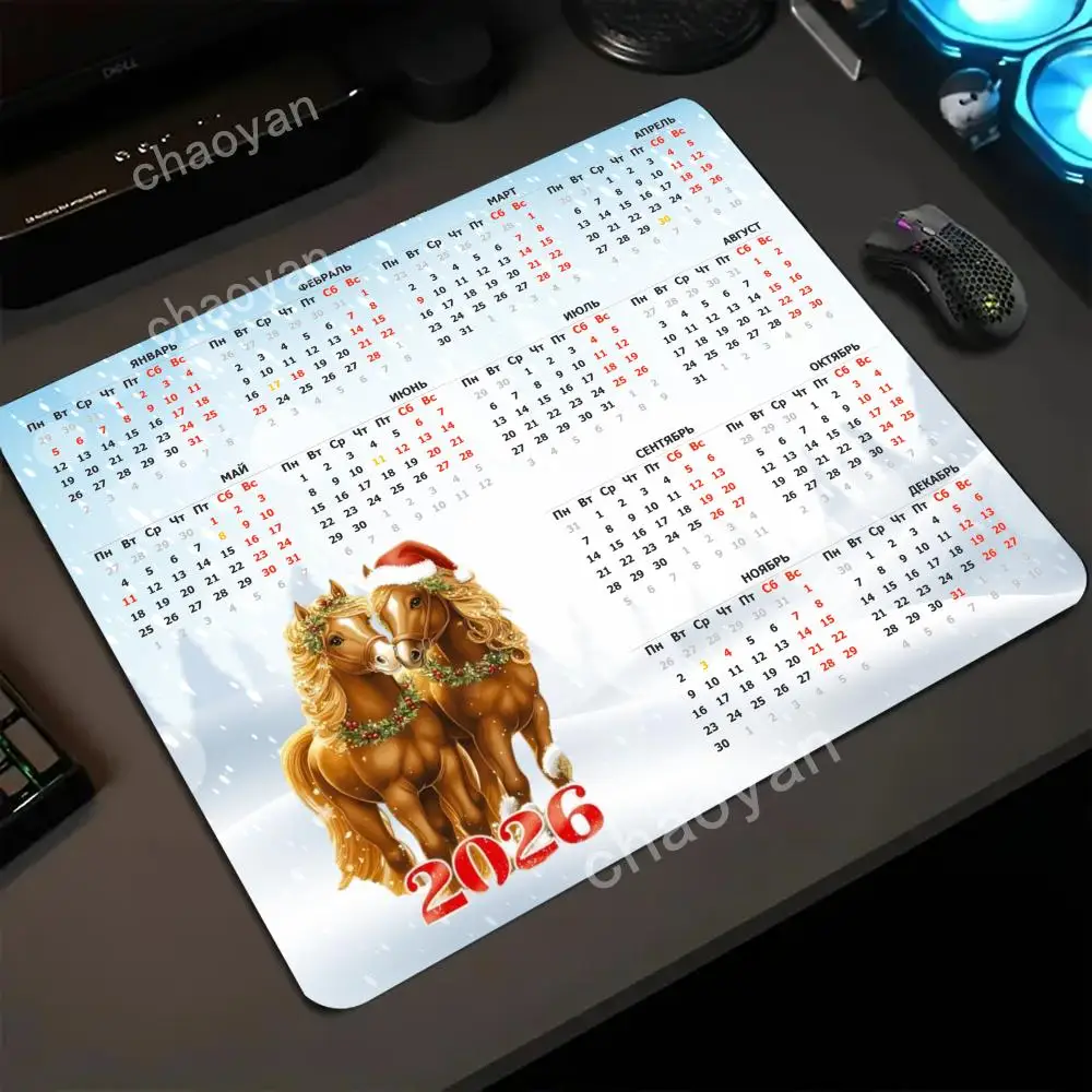 Russian 2026 calendar Mouse Pad  Large Computer Office Game Table Mats small Rubber Anti-slip Gaming Keyboard desk Pads