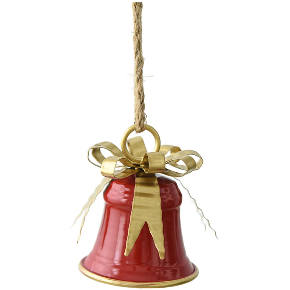 Iron Christmas Bell Ornaments For Tree Hanging Decor Star Shaped Holiday Window Display Gold Red, Holiday Hanging Ornaments