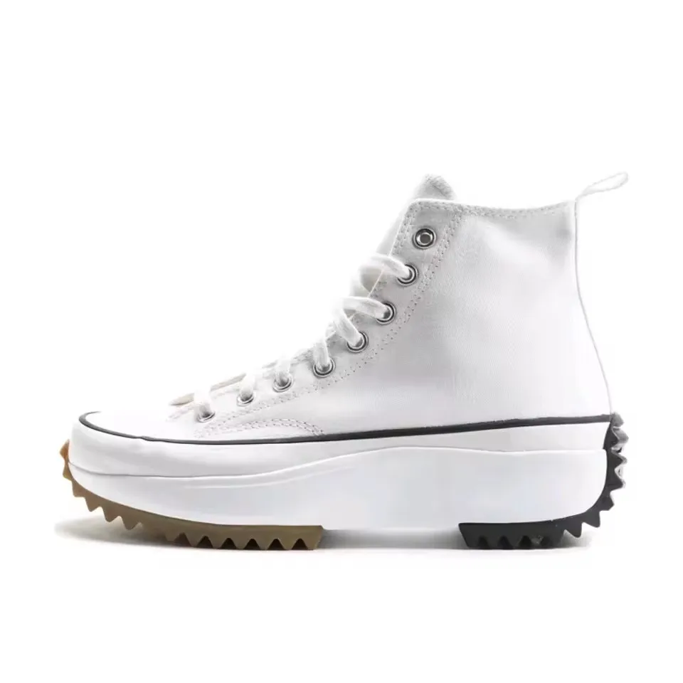 Converse Run Star Hike high Wear-resistant lightweight shock-absorbing high-top canvas shoes men and women alike white