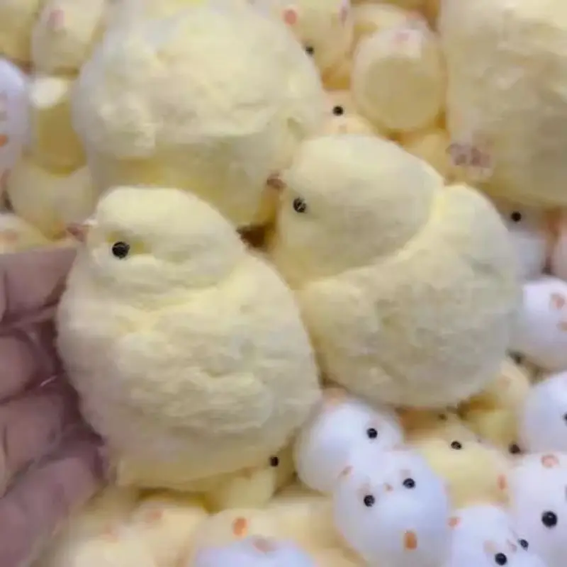 Nuevo Mochi Taba Squishy Chicken Kawaii Fidgeting hecho a mano de silicona pollo amarillo TPR pollo suave niños regalo de cumpleaños lindo juguete