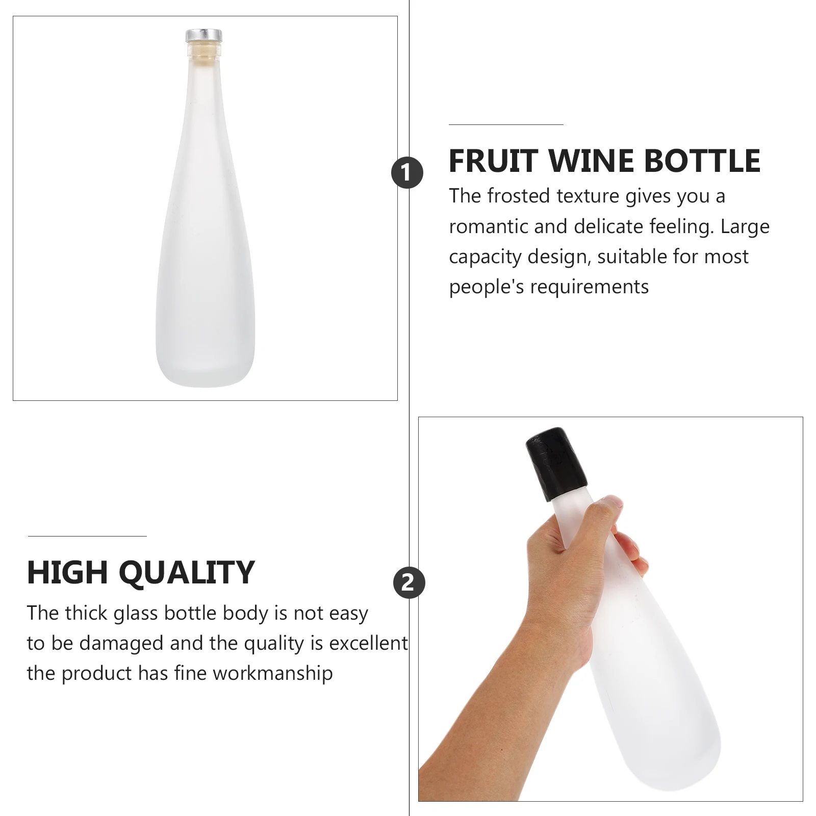 

1Pcs 500Ml Frosted Liquor Bottle Fine Workmanship for Refillable and Reusable Wine Storage Fruit Wine Storage Bottle