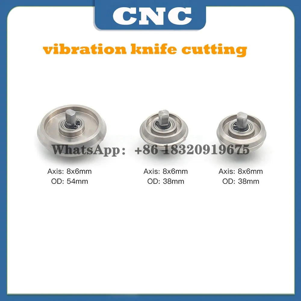 CNC vibration knife cutting machine creasing knife head pressure wheel is used to cut corrugated cardboard plastic board