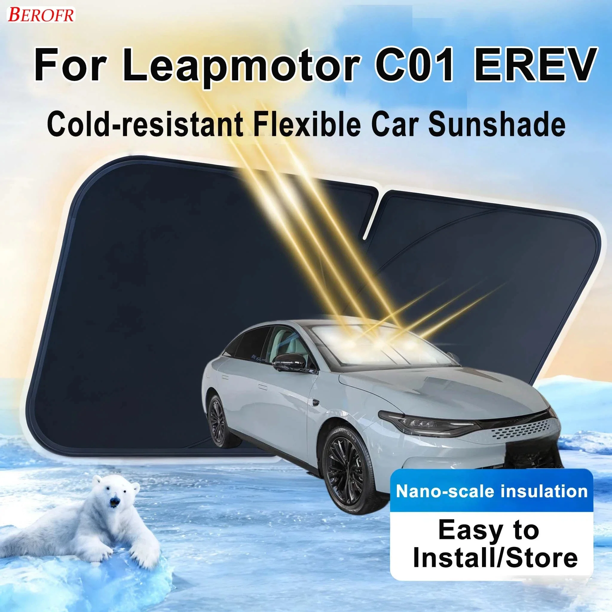 For Leapmotor C01 EREV 2023-2026 Car Windshield Sunshade Cover Front Window Sun Shade Heat Insulation  Auto Accessories