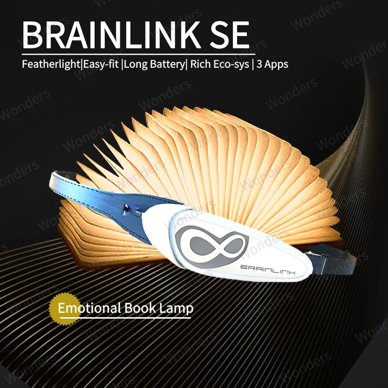 Brainlink SE Fascia intelligente con lampada da libro per il controllo della mente Dispositivo EEG per il fitness mentale Visualizzazione delle onde cerebrali IOS Android APPs