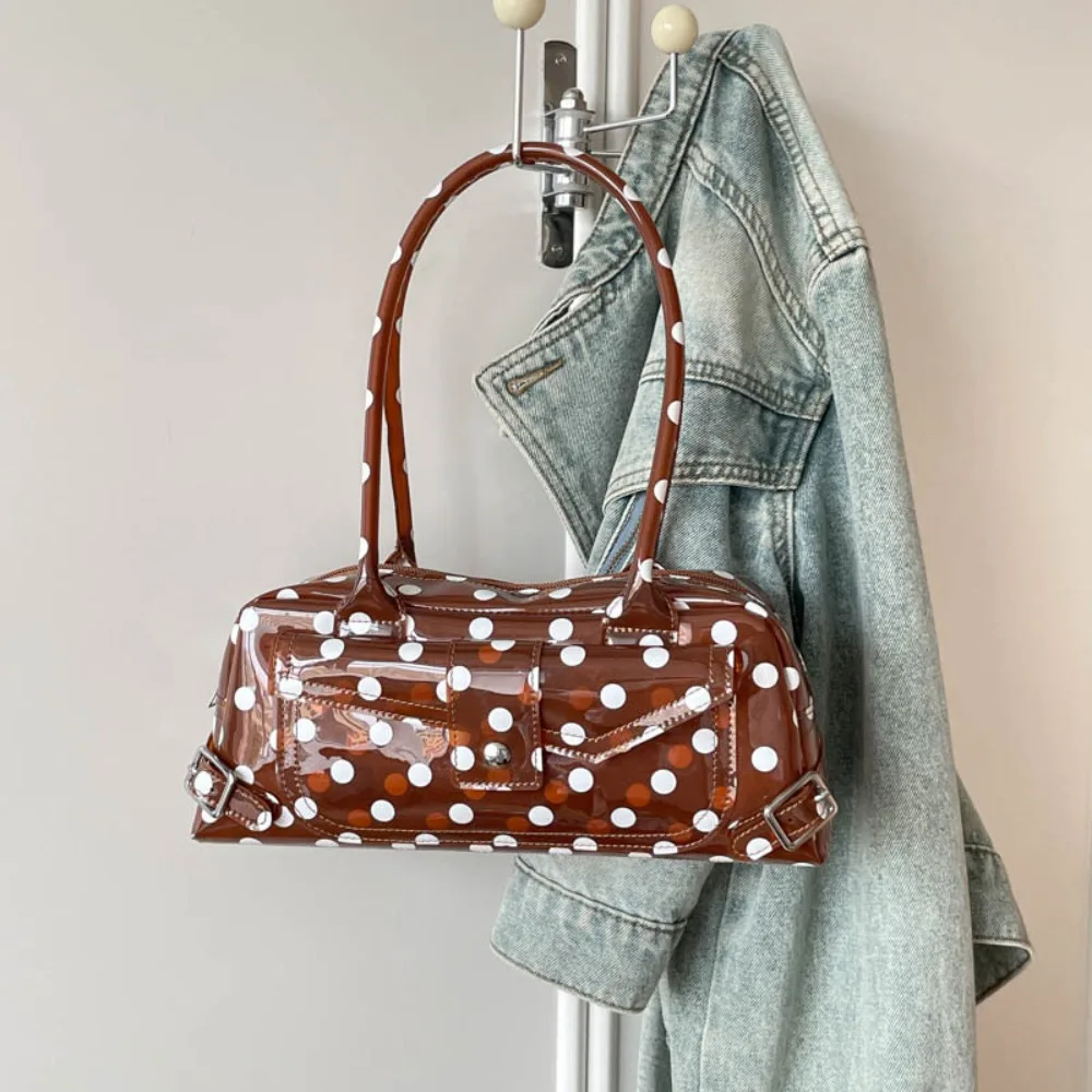 

Travel Waterproof Polka Dot Transparent Jelly Bag Solid Color Large Capacity Bowling Bag Korean Tote Pouch PVC Tote Bag Handbag