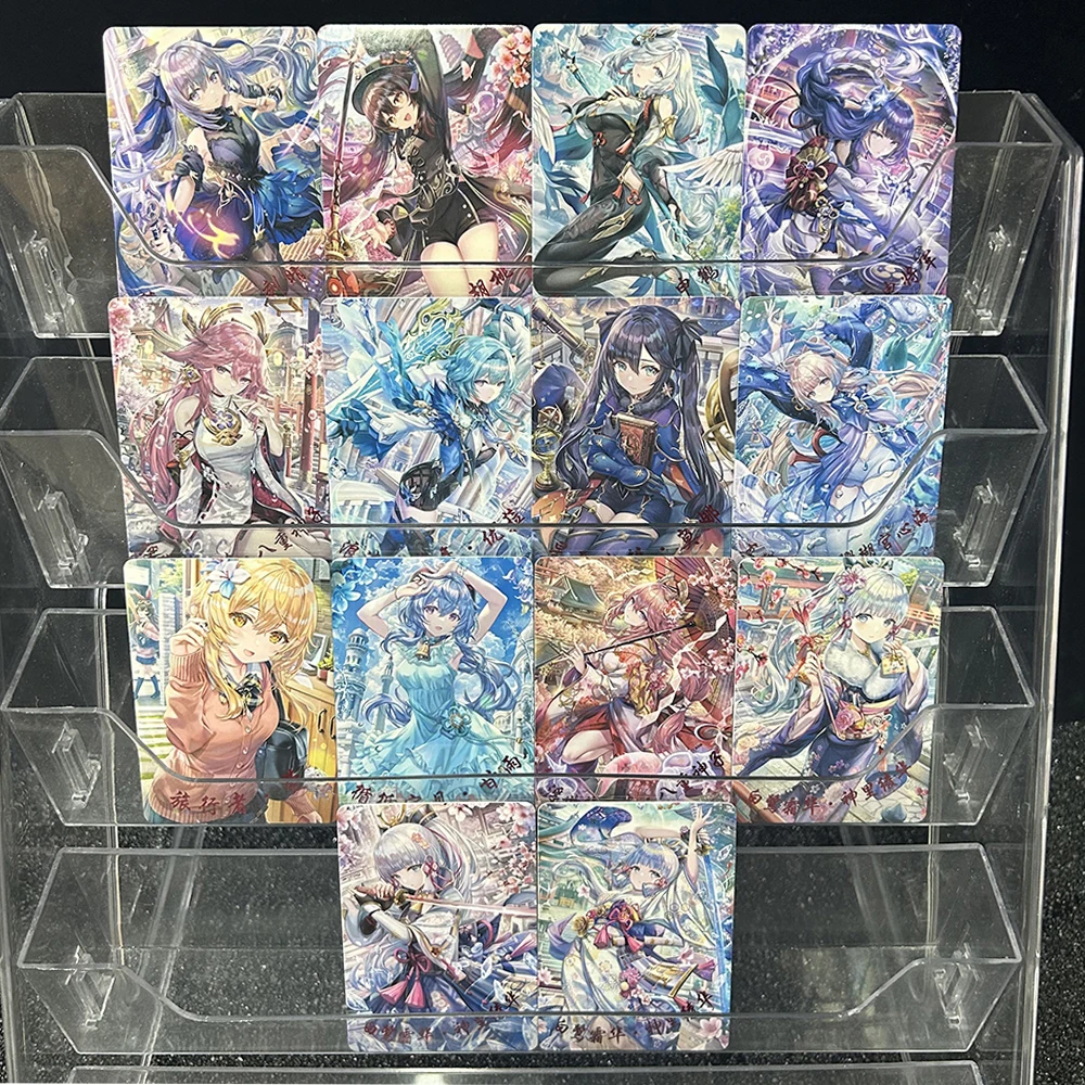 

14Pcs/set Cute Anime Game Genshin Impact Collection Card Keqing Raiden Shogun Kamisato Ayaka Sexy Character Collection Card