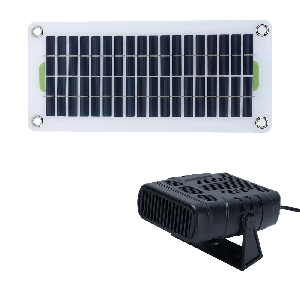 1set 30W 12V Portable Solar Fan Heater Solar Panels Warm Air Blower For Outdoor Indoor Houses Vehicle Warming Up