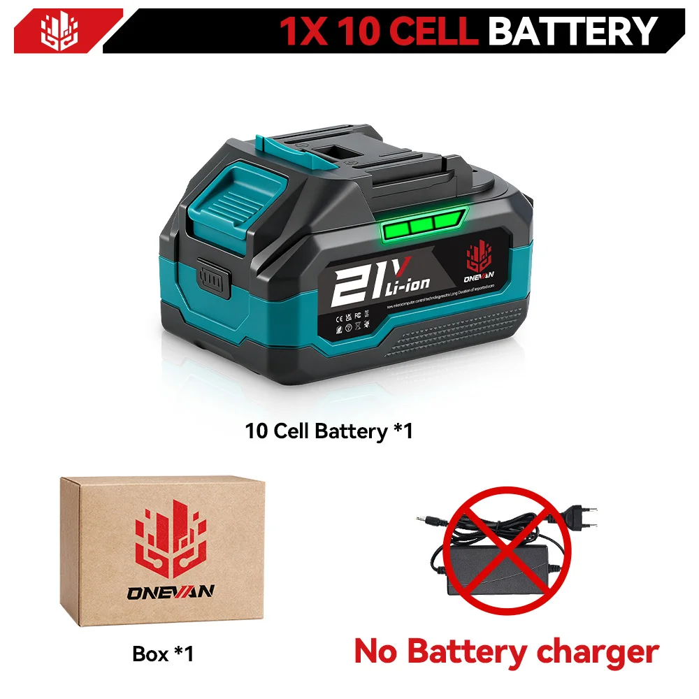 ONEVAN Lithium Batterij 22500mAh 15000mAh Oplaadbare Capaciteitsindicator Voor 21V 18V Makita Batterijpennen Elektrisch Gereedschap