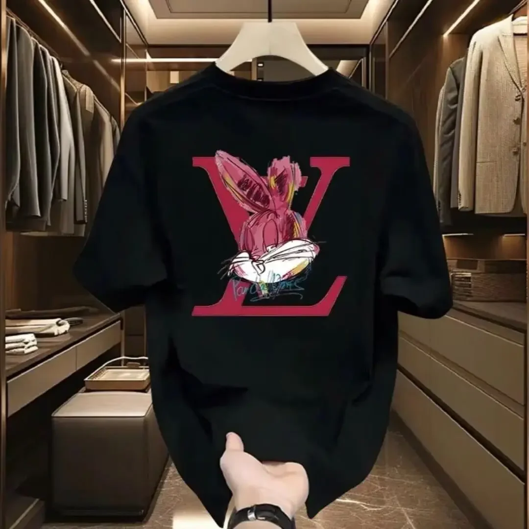 تي شيرتات قصيرة الاكمام الرجال الصيف 2025 جديد عصري العلامة التجارية إلكتروني الطباعة تي شيرتات قصيرة الاكمام تنوعا طاقم الرقبة رداء علوي غير رسمي #2