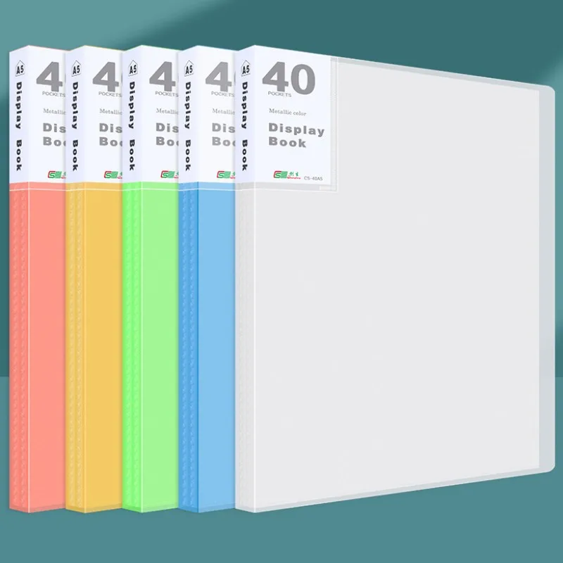 20/30/40 Pages Color Frosted A5 Folder Booklet Transparent Insert Bag Office Ticket File Folders Document Organizer