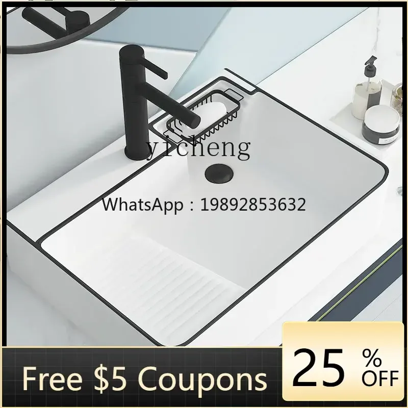 

A1 platform basin side drainage table laundry basin with washboard side launching basin ceramic