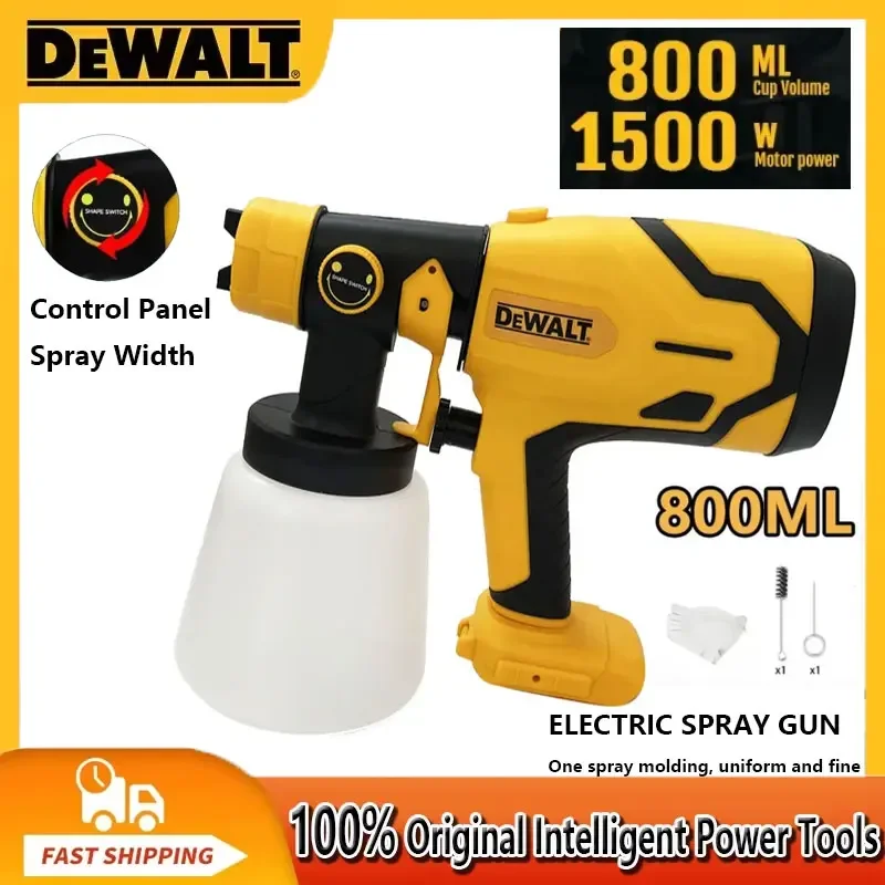 

Dewalt 800ML Cordless Electric Spray Gun Portable Paint Sprayer High Power Auto Furniture Coating Airbrush For Dewalt Battery