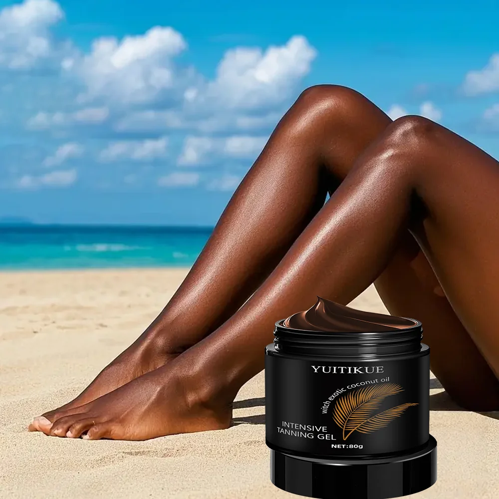 Concentrated tanning gel, coconut oil tanning accelerator, waterproof outdoor sunbathing, ultra-fast tanning without sunlight.