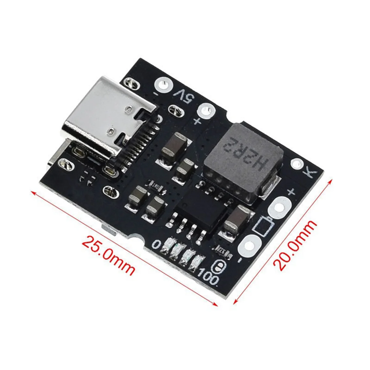 Convertidor de refuerzo USB tipo C, módulo de potencia de aumento, Placa de protección de carga de batería de litio, cargador DIY, sin soldadura, 5V, 2A