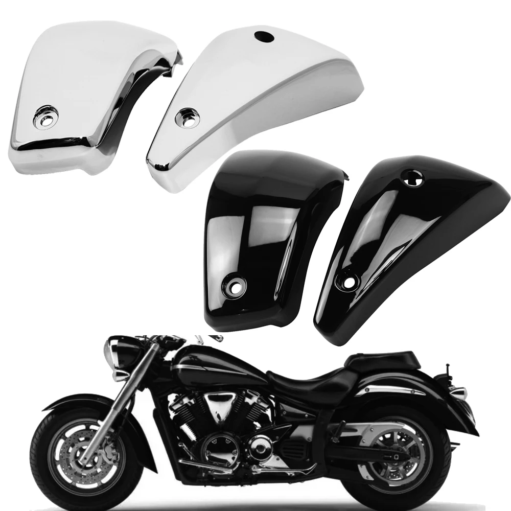 

Chrome / Glossy Black Motorcycle Left Right Side Battery Fairing Cover For Yamaha VStar V Star V-Star 1300 XVS1300 2007-2017