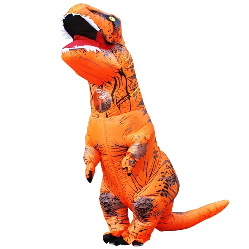 Heiße T-REX braune Dinosaurier aufblasbare Kostüm Party Cosplay Phantasie Maskottchen Anime Halloween Anzüge für erwachsene Kinder Dino Cartoon