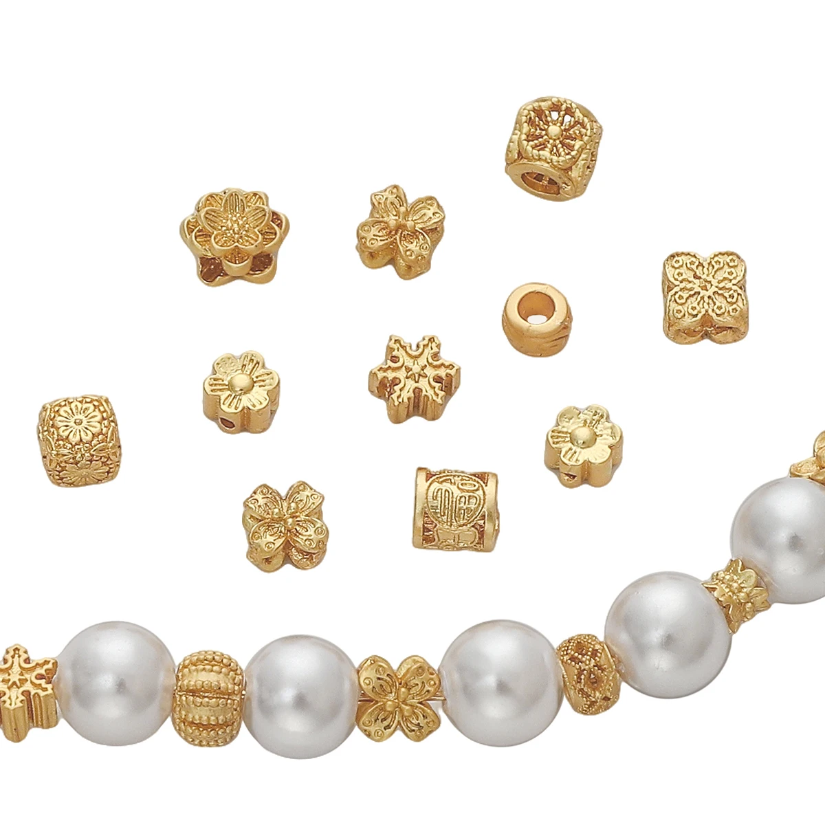 1 قطعة 4-7 مللي متر رائعة Forsted مطلية بالذهب النحاس زهرة خزر عازل ل أساور يدوية القلائد و صنع المجوهرات اكسسوارات #5