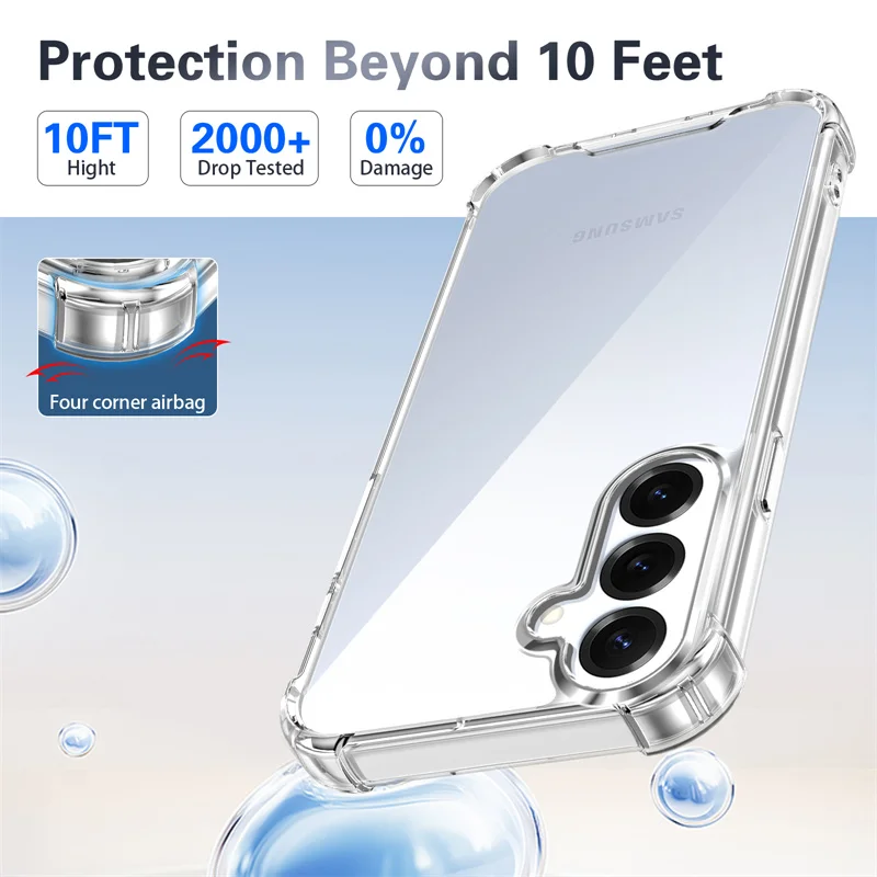 For Samsung Galaxy S25 Case Air Cushion Shockproof Silicone Bumper Clear Hard Back Cover Phone Case for Samsung Galaxy S25 S931B