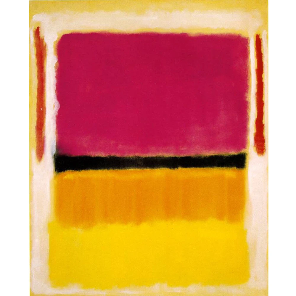 

100% handmade high quality Abstract Oil Painting Reproduction on Linen Canvas,Violet Black Orange Yellow on White by Mark Rothko