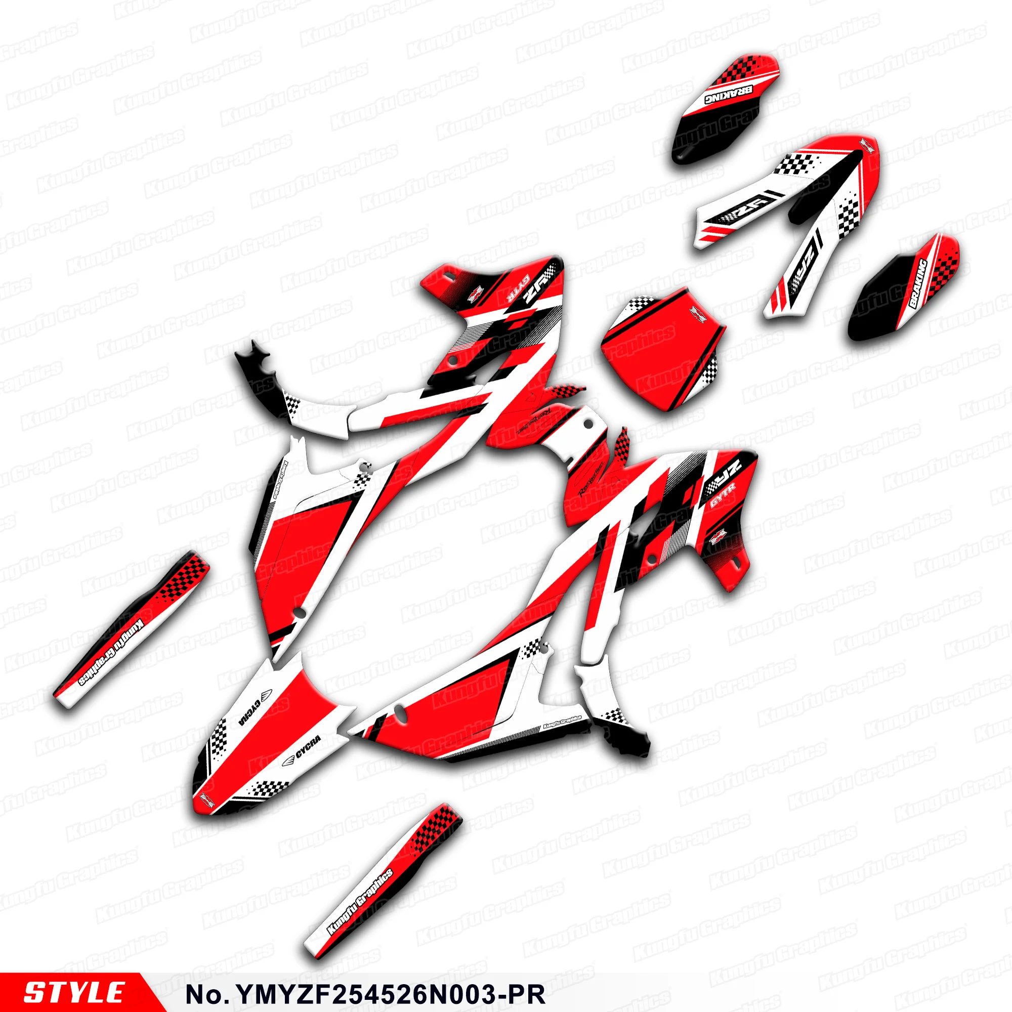 JY RACING Adhesive Sticker for Yamaha YZ250F YZ250FX YZ450F YZ450FX 2026 2027 Laminated Decals Accessories