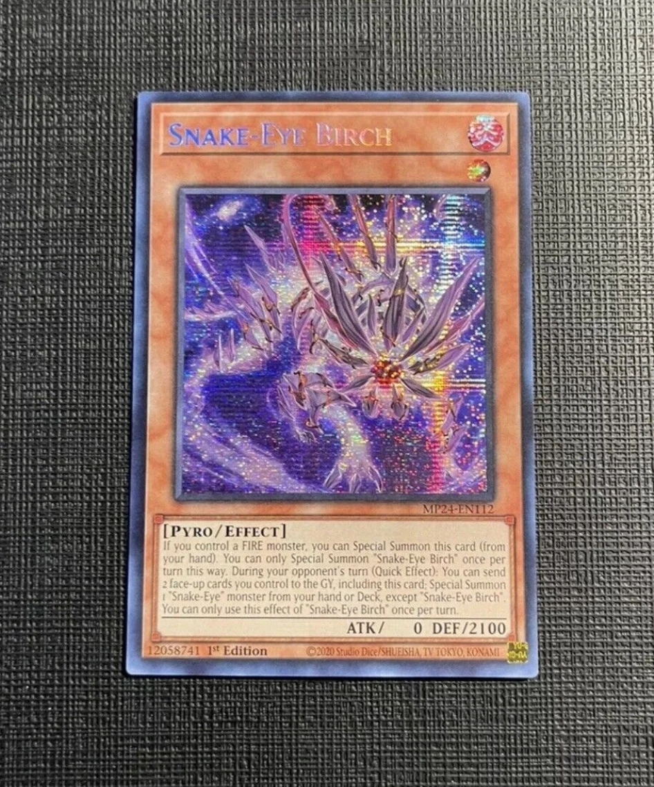 

Yugioh KONAMI Duel Monsters TCG MP24-EN112 Snake-Eyes Birch Secret Rare English 1st Edition Collection Mint Card