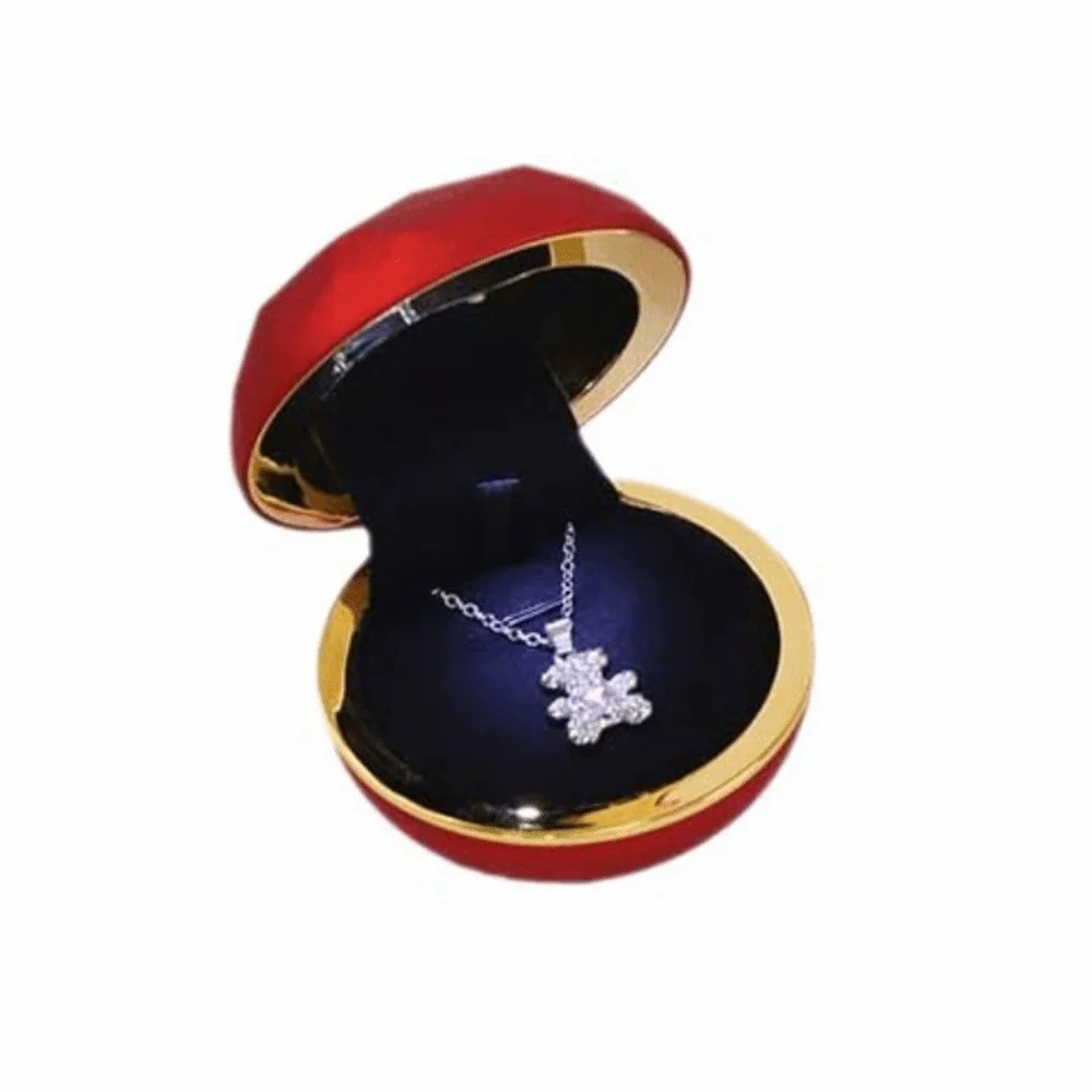 Dustproof Luxury LED Ring Display Box Storage Decoration Necklace Ring Case Mini Romantic Proposal Engagement Boxes for Wedding