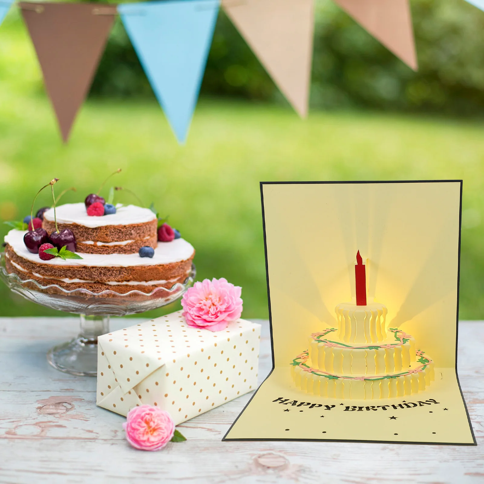 

Birthday up Cards Music Cake Greeting Grandson Male Musical for Blue Him Mother