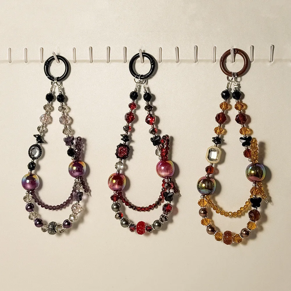 

Цепочка для телефона с бусинами для глаз, портативная сумка для ключей, украшение, хрустальный ремешок для телефона, декоративная подвесная цепочка без химикатов для камер Ccd