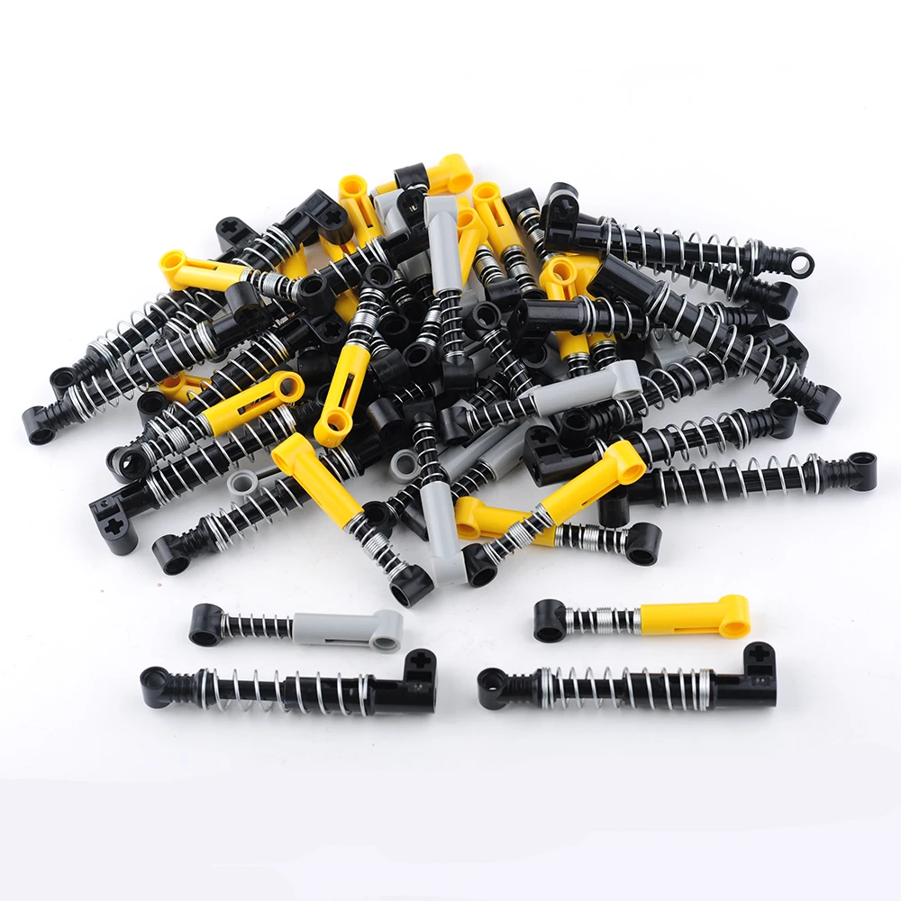 4PCS Soft Spring Shock Arm MOC Technological Bricks DIY Parts Shock-absorbing Arm Building Blocks For 76537 95292 2909 Toys