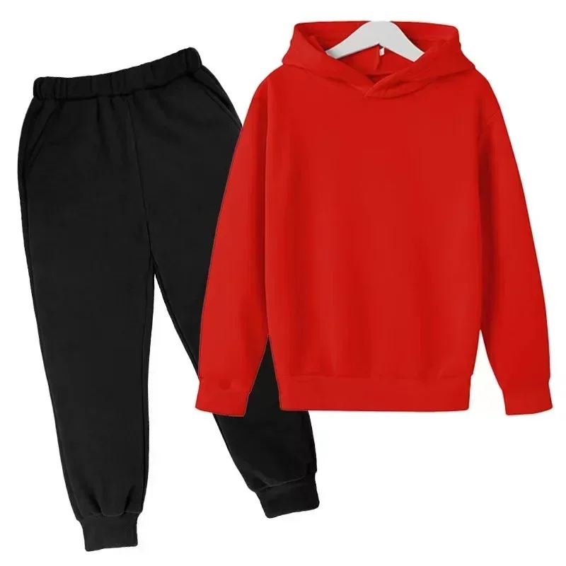 Kids Fashion 2pcs Pullover Hoodie+Pants Suits 3-13 Years Boys Girls Casual Sportswear Tracksuits Children Clothes