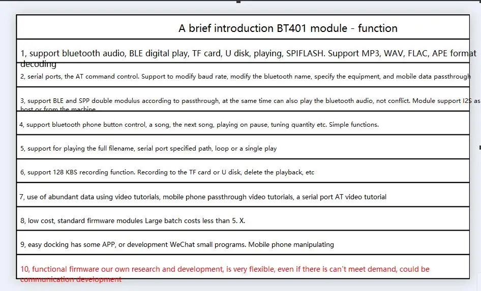 BT401 Bluetooth аудио модуль 5,0 цифровая передача BLE SPP IIS выход I2S цифровой последовательный порт на управлении