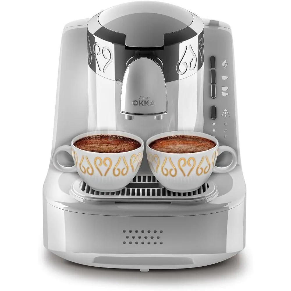 Okka Automatic Turkish/Greek Coffee Machine, USA 120V, UL, White/Silver, medium