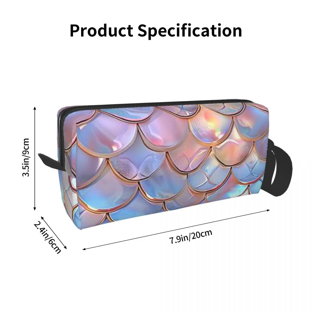 Mermaid Fish Scale Pencil Case for Boy Girl Gifts Pen Box Pencil Bag Stationery Supplies Travel Women Cosmetic Bag