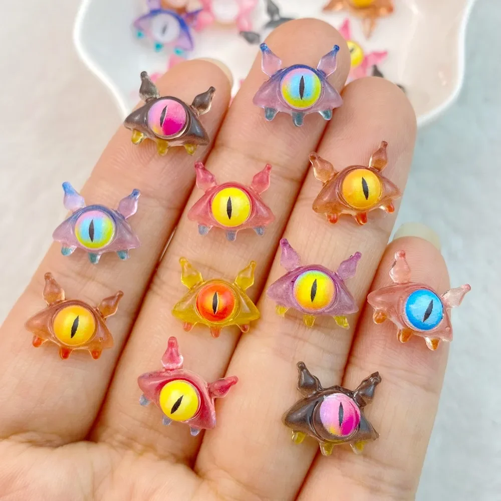 50PCS New Cute Cartoon big-eyed monster series 3D Cabochon Scrapbooking DIY Jewelry Ornament Manicure Decorate Accessories