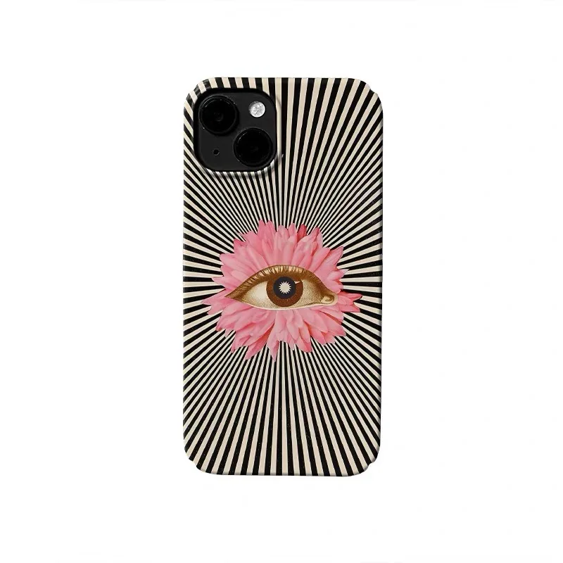 

Pink Flower Abstract Eyes Phone Case for IPHONE 17 Air 16E 15 PROMAX 14 Plus 13 12 MINI 11 PRO 16Plus XR XS Acrylic Phone Cover