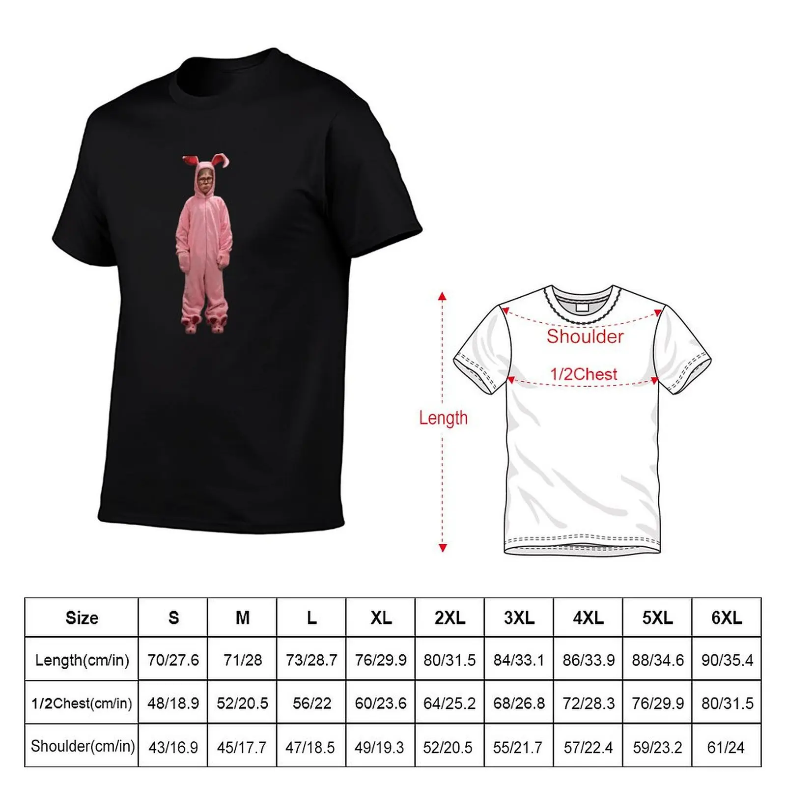 Ralphie The Christmas Story Movie Pink Easter Bunny PJs T-Shirt man t shirt blacks t shirts for men pack