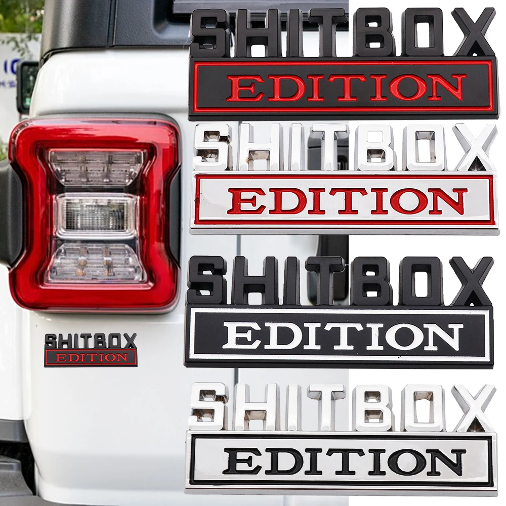 

Car 3D Metal Chrome Sticker Emblem SHITBOX EDITION Badge Car Tail Trunk Side Body Scratch Styling Stickers Auto Accessories