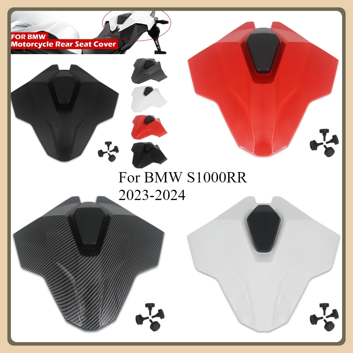 

Motorcycle Seat Fairing For BMW S1000RR 2023 2024 Passenger Rear Passenger Fairing Seat Cowl Cover S1000 RR Accessories