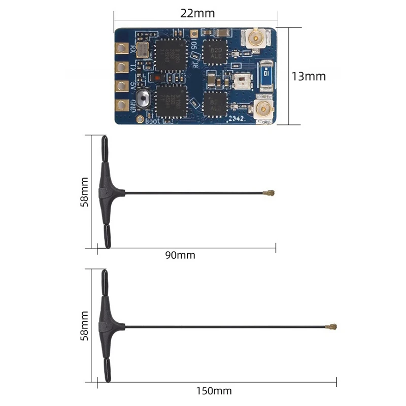 ELRS 2.4Ghz Dual Core RX Diversiteit Ontvanger ESP32 + TCXO FPV Nano RX Voor RC Vliegtuig FPV Lange afstand DIY Onderdelen