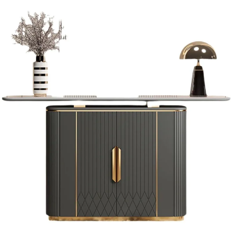 

rock slab partition door platform, modern simple home dining side cabinet, corridor wall decorative cabinet