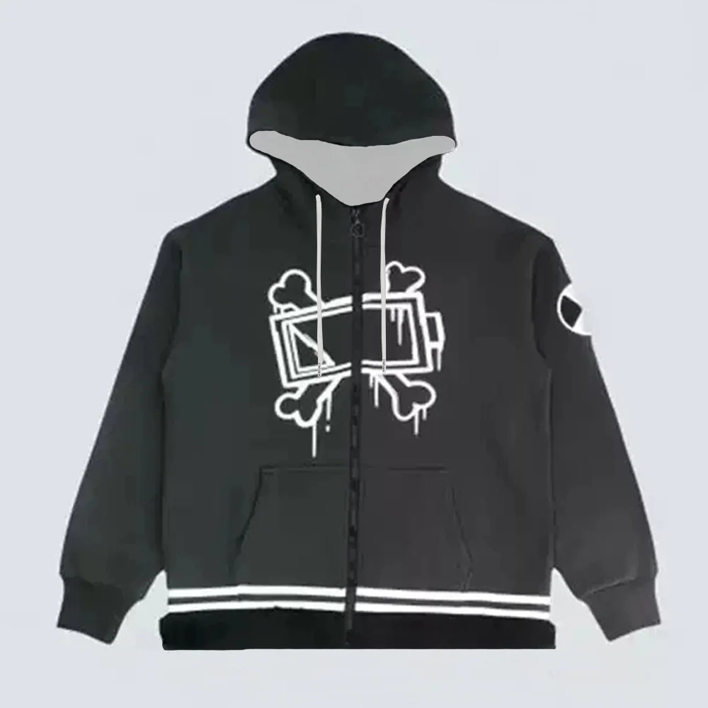 เสื้อฮู้ดซิปคอสเพลย์เกม Murder Drones แขนยาวสำหรับฤดูหนาว เสื้อฮู้ดผู้ชาย/ผู้หญิง สไตล์สตรีทแวร์ ซิปหน้า