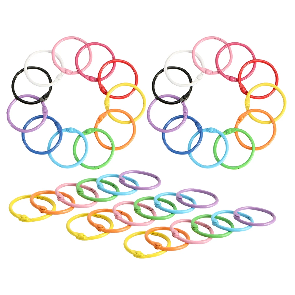 40 Pcs Metal Binding Ring Key Rings Craft Binder Book Card Accessories Cards Keychain Bulk Office Album