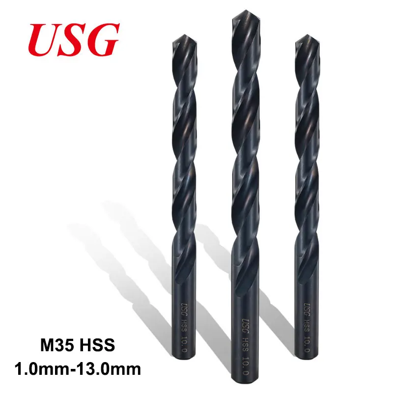 USG Straight Shank HSS M35 Cobalt 5% Fully Grinding Twist Drill Bits Special Metal Drill Bits for Stainless Steel