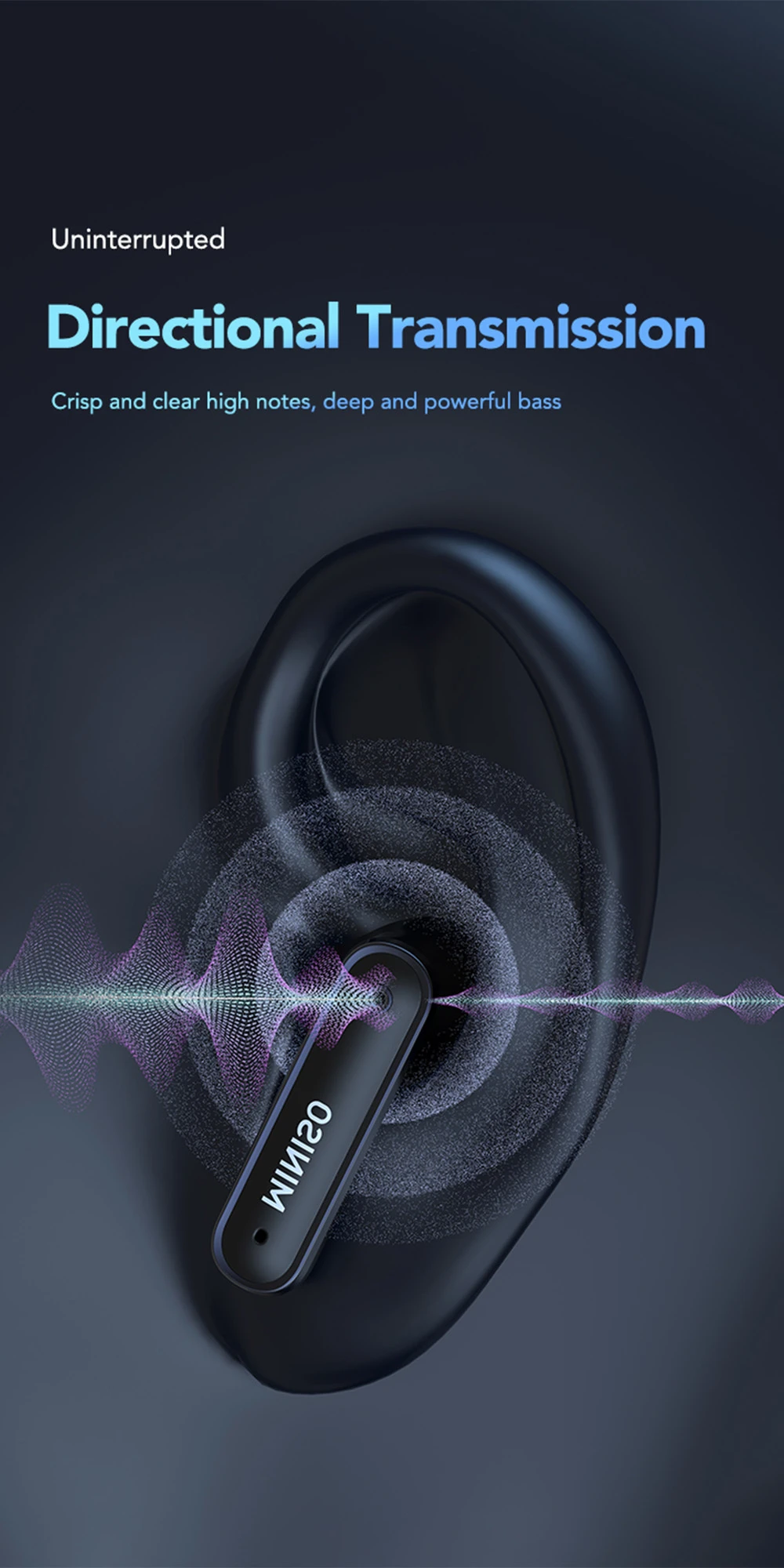 MINISO MS128 Bluetooth-Kopfhörer, geringe Latenz, kabellose Kopfhörer, lange Akkulaufzeit, intelligente Touch-Steuerung, HD-LED-Display, In-Ear-Ohrhörer – Detail 10