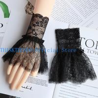 39BB Women Lace Gloves with Short Tassels Fingerless for Driving Wedding Prom Gloves