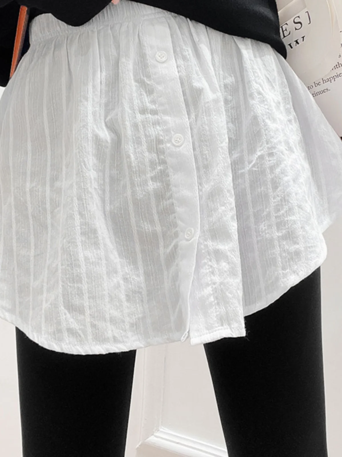Women's Sharkskin Sweatshirt High Waist A-Line Skirt Casual Style Bottoming T-Shirt Butt Covering Winter Fashion Short Skirt