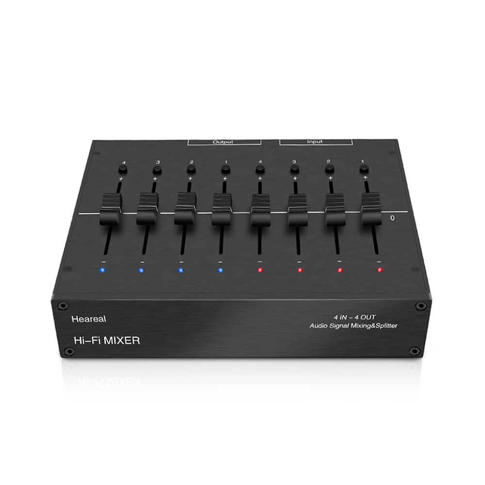 

Heareal Audio Signal Mixing Splitter 4 In 4 Out Band Mixer Front-End Headphone Amplifier At The Same Time Input And Output