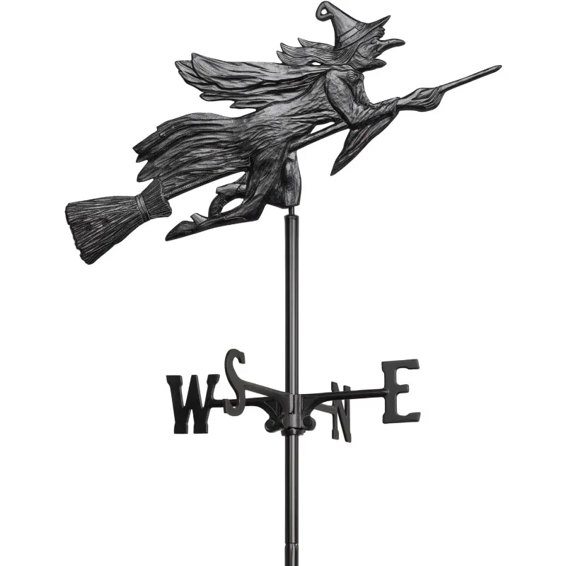 

Флюгер для сада «Летающая ведьма» (черный) — показывает напряжение ветра | для любителей сада | Украшение двора/сада