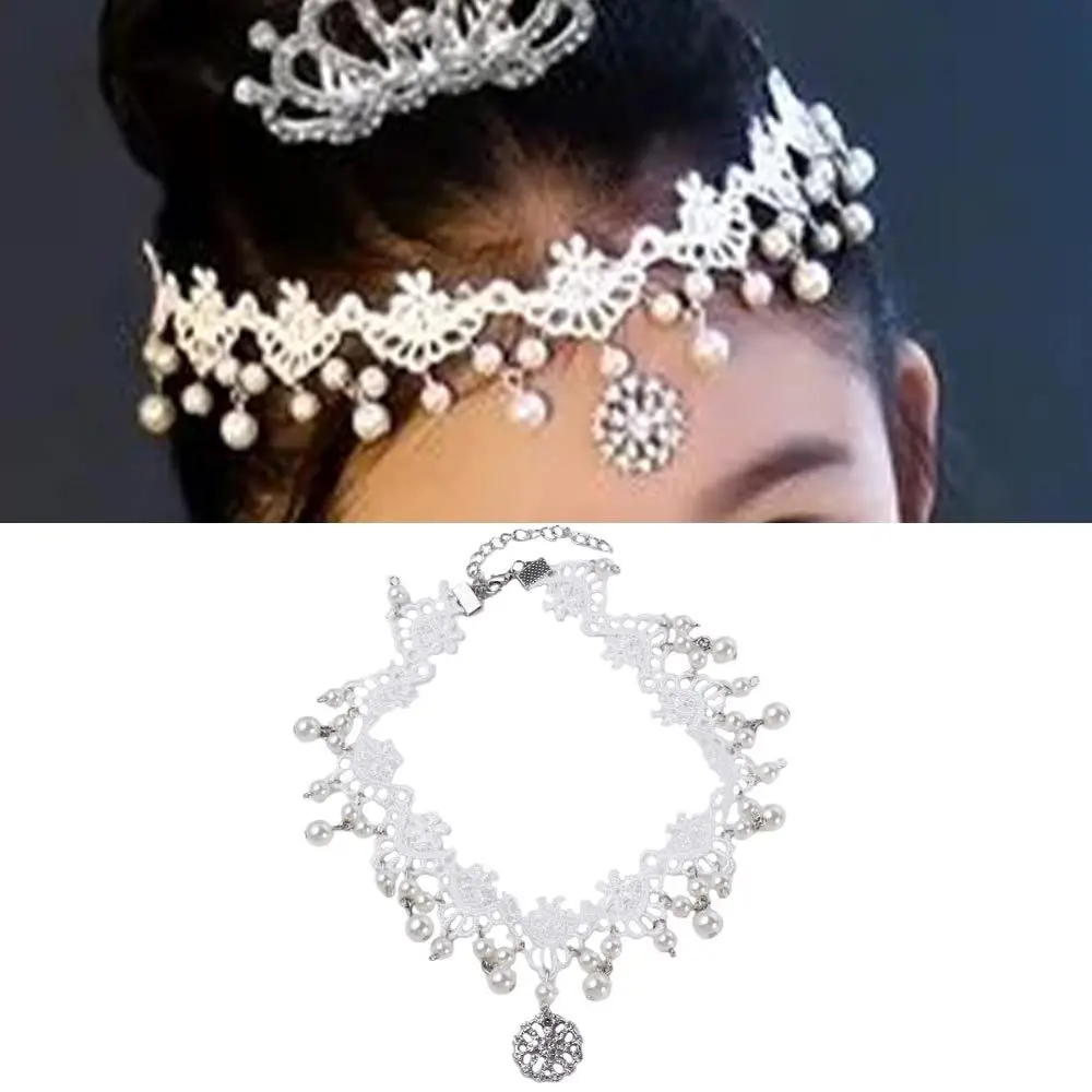 

Kawaii Party Sweet Pearl Princess Pendant Children's Headdress Hairpin Forehead Headchain Dress Accessories